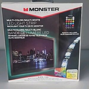 Monster Basics Multi-Color LED Light Strip. 6.5ft. NEW
